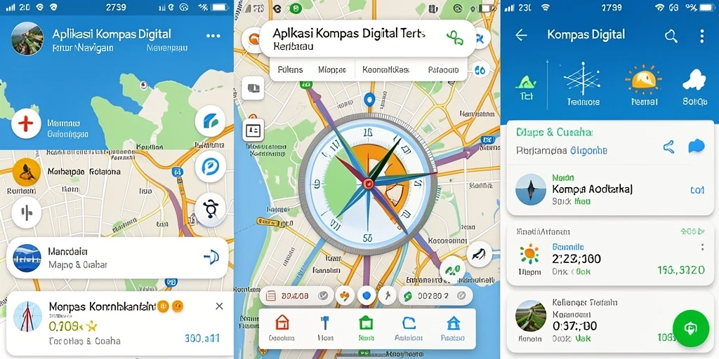Antarmuka aplikasi Kompas Digital 2739 yang mudah digunakan.