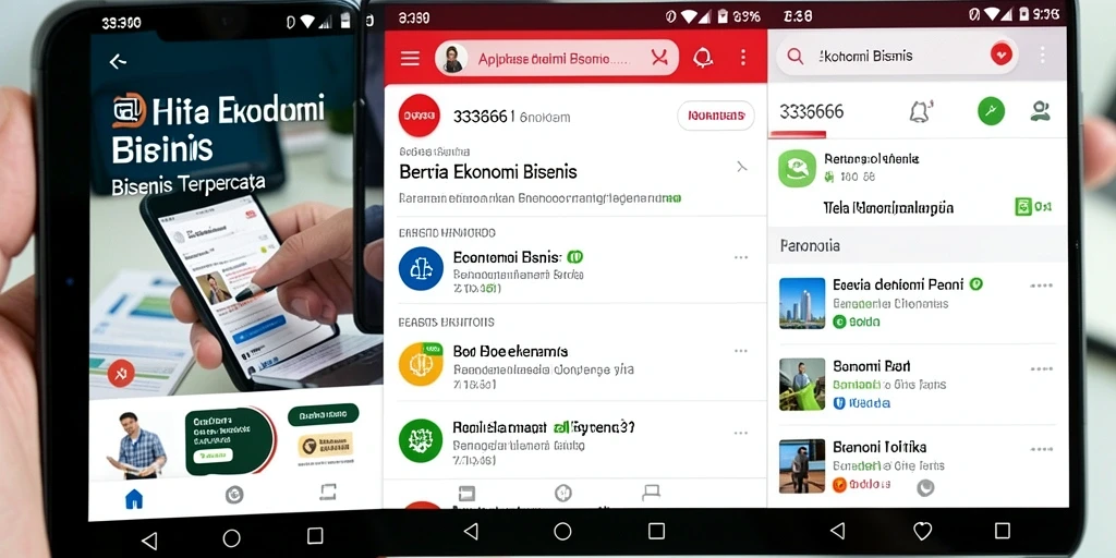 Tampilan utama aplikasi 333666 dengan berita ekonomi terbaru.
