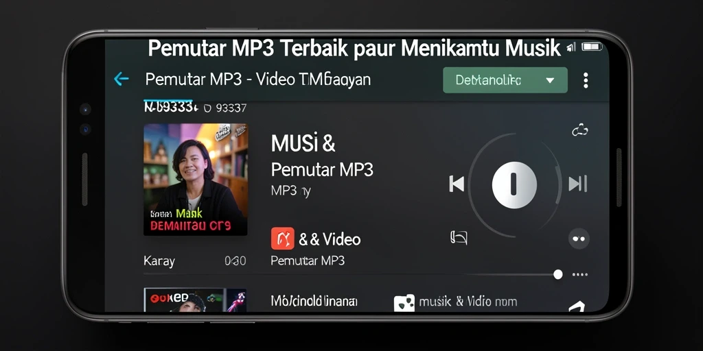 Tampilan antarmuka aplikasi Pemutar MP3 93337 yang ramah pengguna.