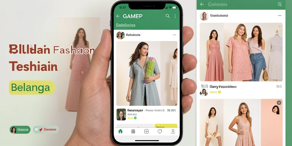 Tampilan antarmuka GAMERP yang menarik untuk belanja Fashion.