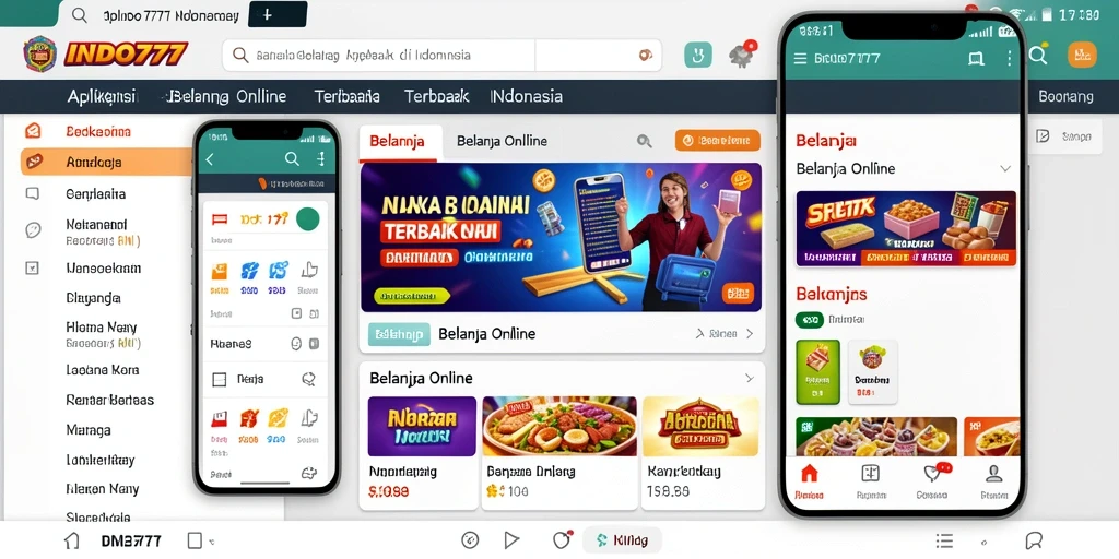 Antarmuka aplikasi INDO777 untuk belanja online yang user-friendly.