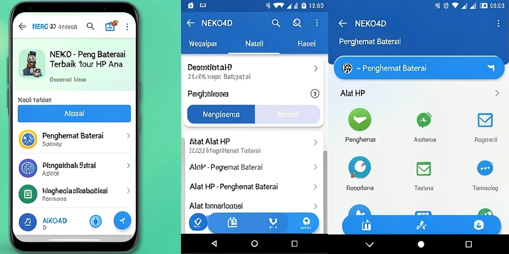 Tampilan antarmuka NEKO4D yang sederhana dan fungsional untuk penghematan baterai.