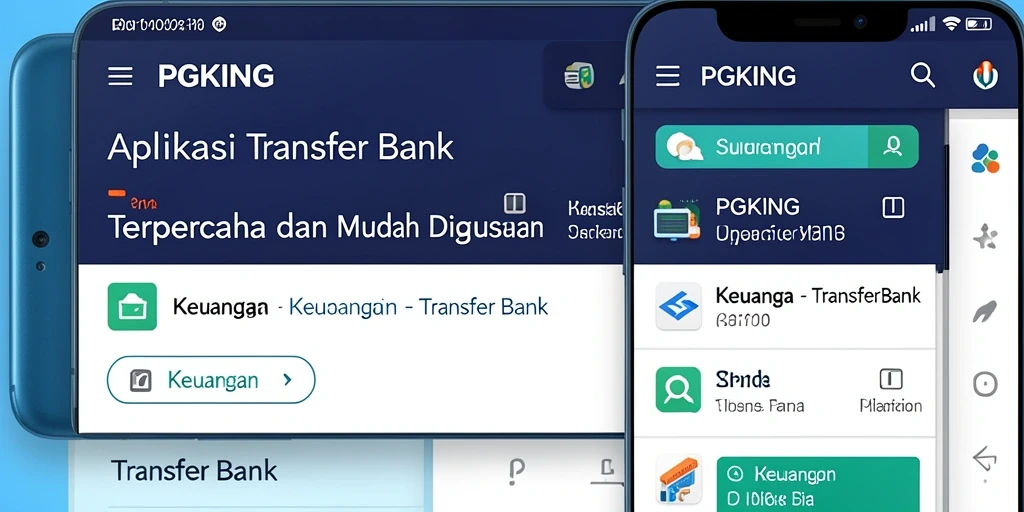 Antarmuka PGKING yang jelas dan sederhana untuk Transfer Bank.